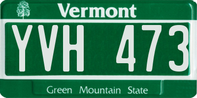 VT license plate YVH473