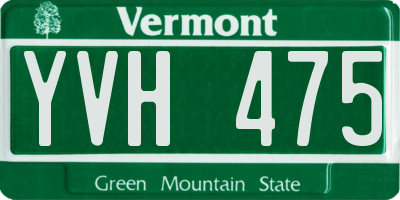 VT license plate YVH475