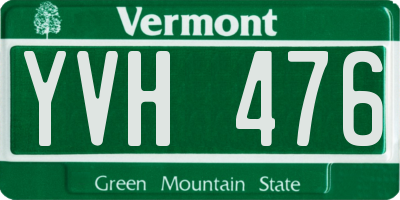 VT license plate YVH476