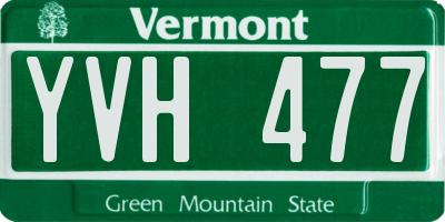 VT license plate YVH477