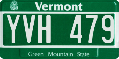 VT license plate YVH479