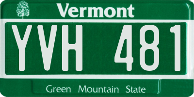 VT license plate YVH481