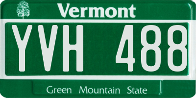 VT license plate YVH488