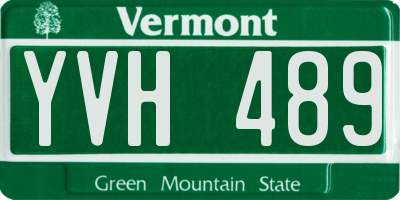 VT license plate YVH489