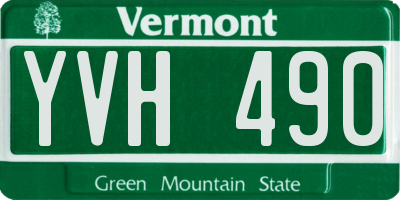 VT license plate YVH490