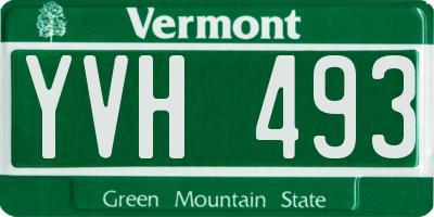 VT license plate YVH493