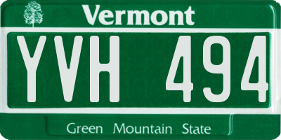 VT license plate YVH494