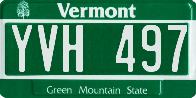 VT license plate YVH497