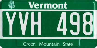 VT license plate YVH498