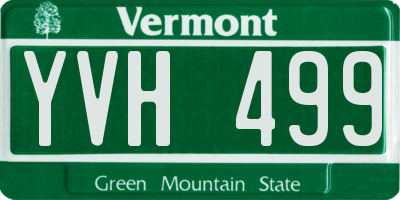 VT license plate YVH499