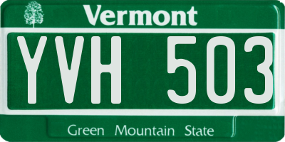 VT license plate YVH503