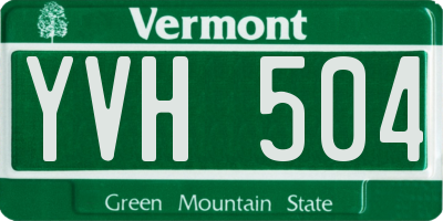 VT license plate YVH504