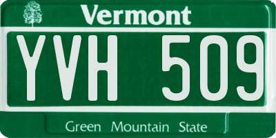 VT license plate YVH509
