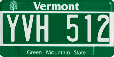VT license plate YVH512