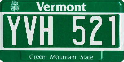 VT license plate YVH521