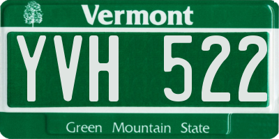 VT license plate YVH522