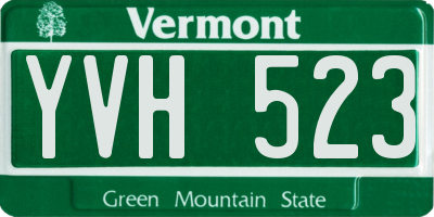 VT license plate YVH523