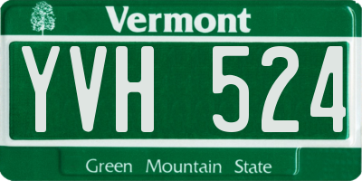 VT license plate YVH524