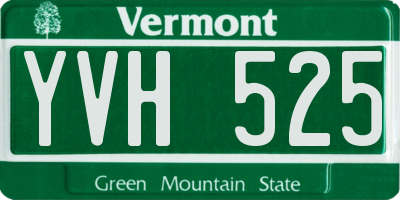 VT license plate YVH525