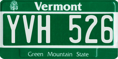 VT license plate YVH526