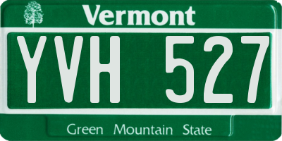 VT license plate YVH527