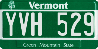 VT license plate YVH529