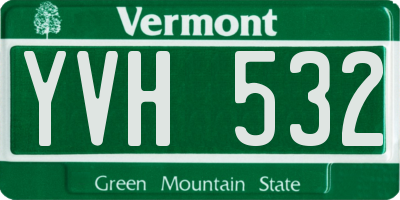 VT license plate YVH532