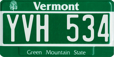 VT license plate YVH534