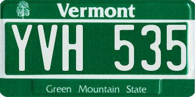 VT license plate YVH535
