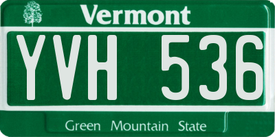 VT license plate YVH536