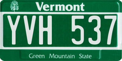 VT license plate YVH537