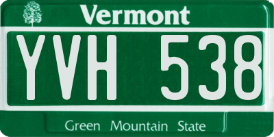 VT license plate YVH538