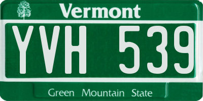 VT license plate YVH539