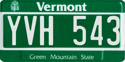 VT license plate YVH543