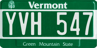 VT license plate YVH547