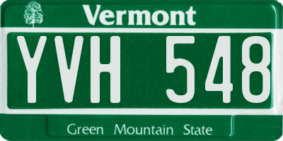 VT license plate YVH548