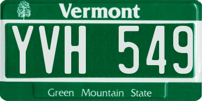 VT license plate YVH549