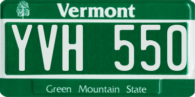 VT license plate YVH550