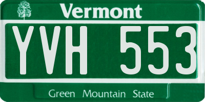 VT license plate YVH553