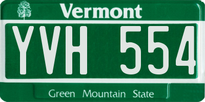 VT license plate YVH554