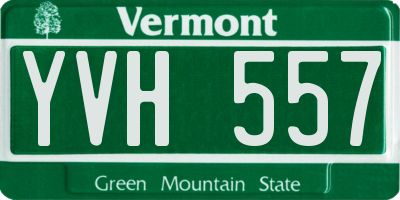 VT license plate YVH557