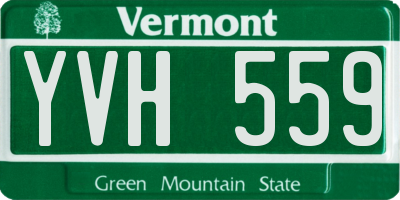 VT license plate YVH559