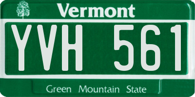 VT license plate YVH561