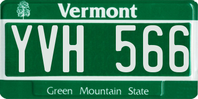 VT license plate YVH566