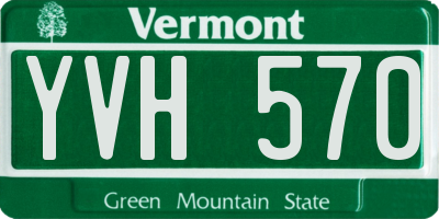 VT license plate YVH570