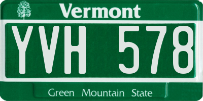 VT license plate YVH578
