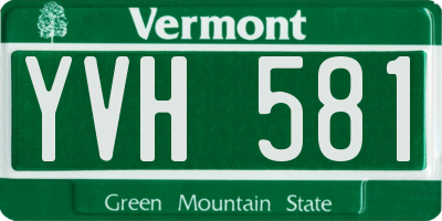 VT license plate YVH581