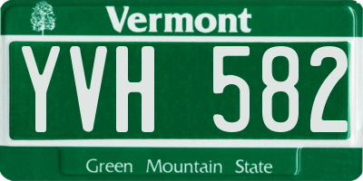 VT license plate YVH582