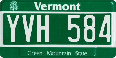 VT license plate YVH584