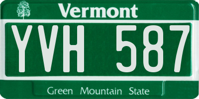 VT license plate YVH587